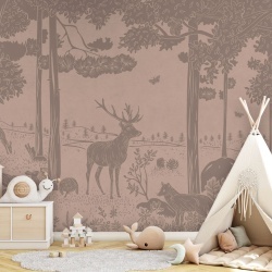 Fototapet Monochrome Forest - Pink Vintage, Kikki Belle - Img 5