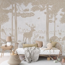 Fototapet Monochrome Forest - White Vintage, Kikki Belle - Img 3