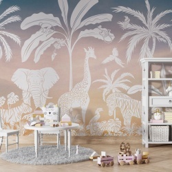 Fototapet Monochrome Jungle - Sky Pink, Kikki Belle - Img 5