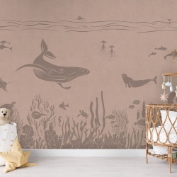 Fototapet Monochrome Sea - Pink Vintage, Kikki Belle