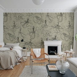 Fototapet, Octopus, Beige, Rebel Walls