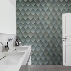 Fototapet, Osaka Tiles, Emerald, Rebel Walls