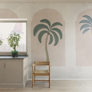 Fototapet, Palm Arches, Green & Pink, Rebel Walls - Img 3