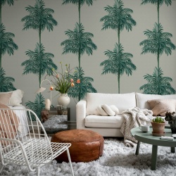 Fototapet, Palm Stripes, Blue, Rebel Walls