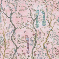 Fototapet Peacock Chinoiserie in RosâˆšÂ©, VLAdiLA - Img 2