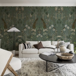 Fototapet, Peacock Garden, Green, Rebel Walls