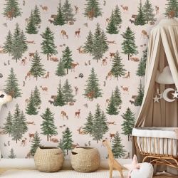 Fototapet Pine Forest - White, Kikki Belle - Img 4