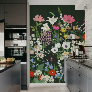 Fototapet, Playful Meadow, Black, Rebel Walls - Img 3