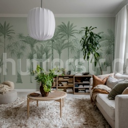 Fototapet, Playful Palms, Green, Rebel Walls
