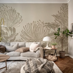 Fototapet, Protea Bloom, Soft Gray, Rebel Walls