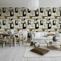 Fototapet, Retro Squares, Beige, Rebel Walls