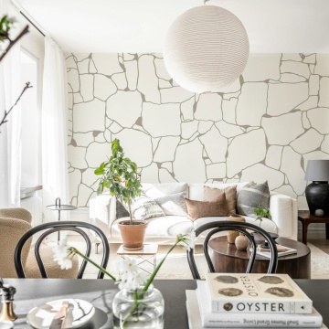 Fototapet, Rustic Grid, Warm White, Rebel Walls - Img 3