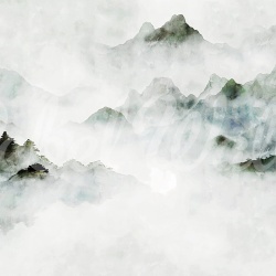 Fototapet, Serene Mountains, Green, Rebel Walls - Img 2