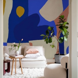 Fototapet, Shapes, Blue, Rebel Walls
