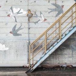 Fototapet, Stairway Graffiti, Swallow, Rebel Walls - Img 5