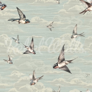 Fototapet, Swallow Sky, Vintage Blue, Rebel Walls - Img 2