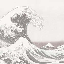 Fototapet, Under the Wave off Kanagawa, White, Rebel Walls - Img 2