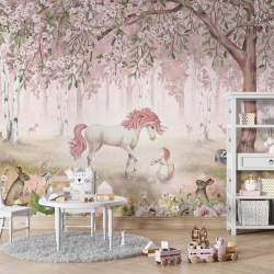 Fototapet Unicorn Forest - Pink, Kikki Belle - Img 5