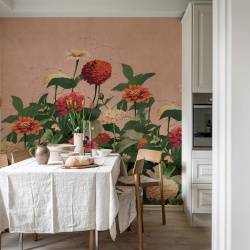 Fototapet, Vintage Meadow, Pink, Rebel Walls