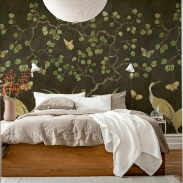 Fototapet, Where Cranes Dream, Black, Rebel Walls - Img 3