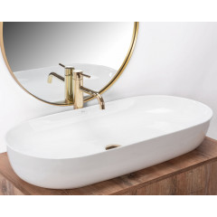 Lavoar alb pe blat Rea Cleo Biala 81 cm - Img 3