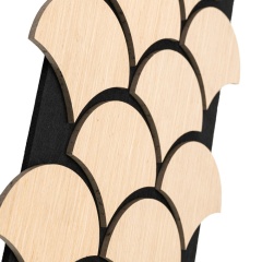 Panou riflaj acustic decorativ, MDF si pasla, AC26, 60x40x1.8cm, Stejar - Img 2
