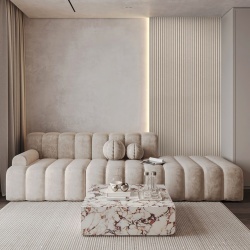 Panou riflaj decorativ 3D Gresso, Ivory Cream, 25x1.3x270 cm - Img 3