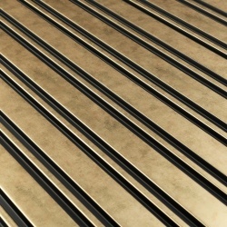 Panou riflaj decorativ 3D Milo, Auriu, 11.6x1.2x270 cm