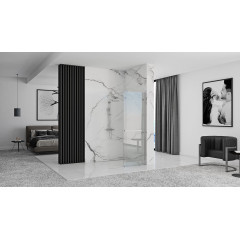 Paravan de dus tip Walk-in Rea Cortis cu parte culisanta 120x200 cm profil crom - Img 6