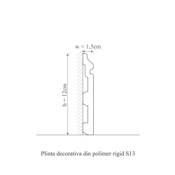 Plinta polimer rigid, Manavi, S13-12x1.5x200 cm - Img 2