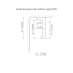 Profil mascare galerie polimer rigid, Manavi, ES5 - 6.5x2.8x200 cm - Img 2