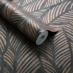 Tapet, Bramble, Caramel Brown Luxury Leaf, 1838 Wallcoverings, 5.3mp / rola - Img 2
