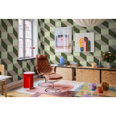Tapet Filled Optic, Green, Rebel Walls - Img 1