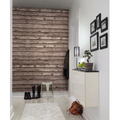 Tapet Horizontal Boards, Brown, Rebel Walls - Img 1