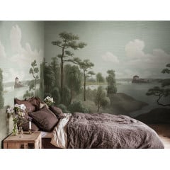Tapet Lake View, Green, Rebel Walls - Img 1