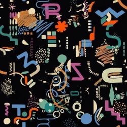 Tapet lavabil Funny Shapes, Black, TresTintas 5mp / rola - Img 2