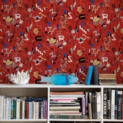 Tapet lavabil Funny Shapes, Red, TresTintas 5mp / rola