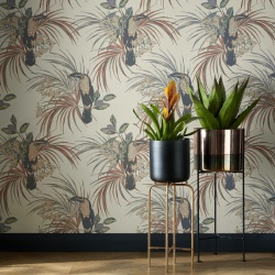 Tapet, Le Toucan, Amber Glow Orange Luxury Bird, 1838 Wallcoverings, 5.3mp / rola