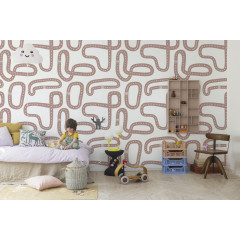 Tapet Race Track, Soft Pink, Rebel Walls - Img 1