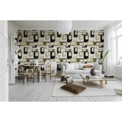 Tapet Retro Squares, Beige, Rebel Walls - Img 1