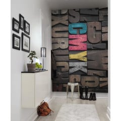 Tapet Woodcut, CMYK, Rebel Walls - Img 1