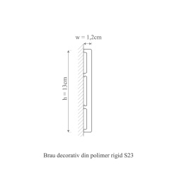 Ancadrament usa polimer rigid, Manavi, S23-13x1.2x200 cm - Img 2