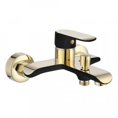 Baterie cada - dus Rea Bloom monocomanda negru - auriu cu set de dus - Img 2