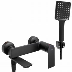 Baterie cada - dus Rea Storm monocomanda negru mat cu set de dus - Img 1