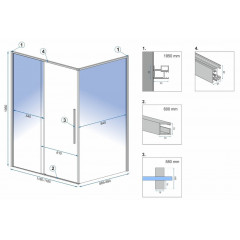 Cabina de dus dreptunghiulara Rea Solar cu usa glisanta 90x120 auriu - Img 8