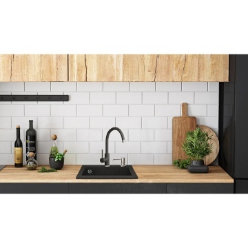 Chiuveta compozit Rea West negru metalizat 49x44 cm - Img 5