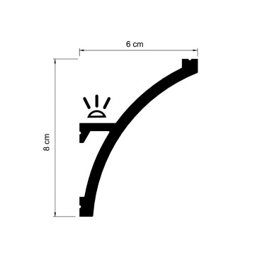 Cornisa polimer rigid KH921-8x6x200 cm - Img 3