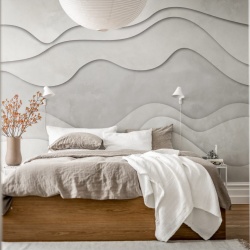 Fototapet, 3D Wave, White, Rebel Walls