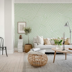Fototapet, Abstract Weave, Light Green, Rebel Walls
