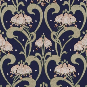 Fototapet, Art Nouveau Flower, Blue, Rebel Walls - Img 2